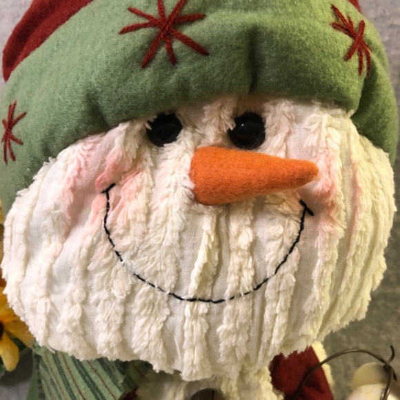 NWOT - Chenille Sitting Stuffed Snowman with Festive Wear